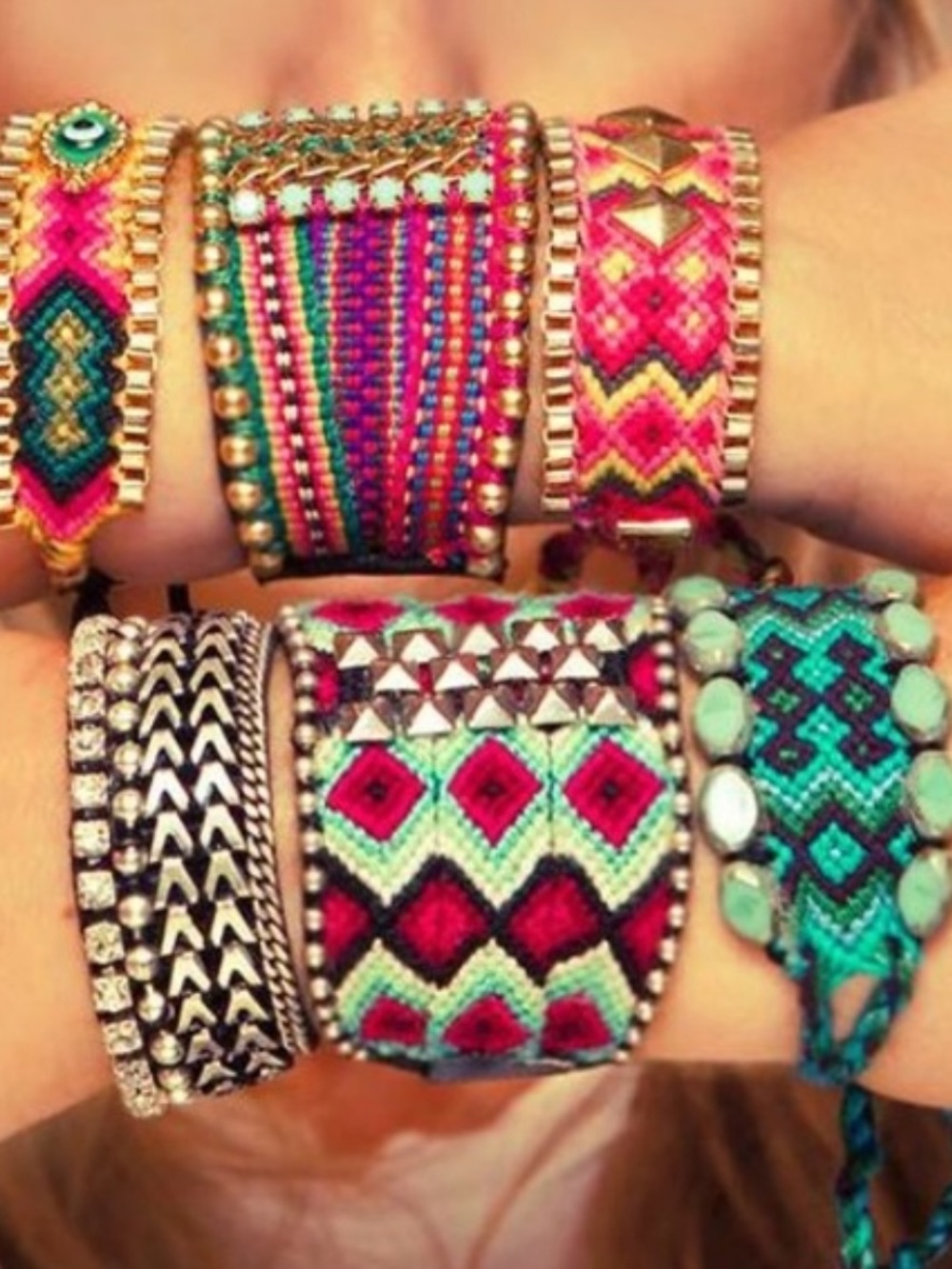 Kim & Zozi Friendship Bracelet Bundle Boho Chain Bracelet Stack Set 6